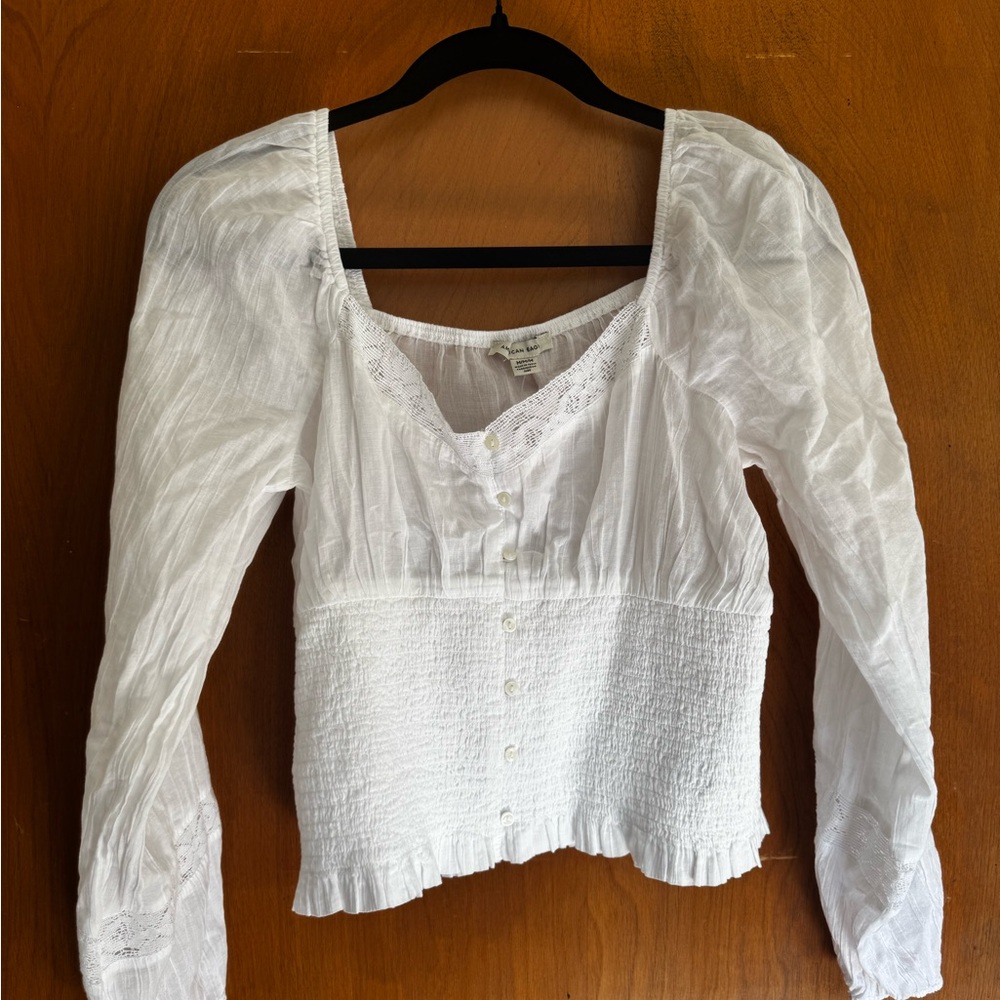 American Eagle Lace Trim Blouse